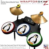 Penguins on White Skin by WraptorSkinz fits Guitar Hero 4 World Tour Drum Set for Nintendo Wii, XBOX