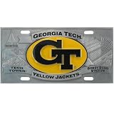 Georgia Tech Yellow Jackets Heavy-Duty Color Pewter License Plate