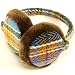 Winter Fuzzy Ski Earmuff Adjustable Zig Zag Plaid Turquoise Blue