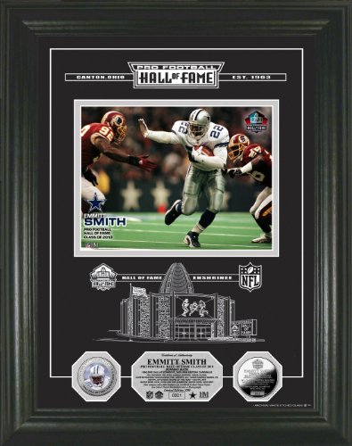 Highland Mint NFL Dallas Cowboys Emmitt Smith Silver Coin HOF Induction Etched Glass Photo Mint