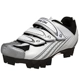 Pearl iZUMi Women's Select MTB Cycling Shoe,White/Silver,40 M EU / US Women's 8 M