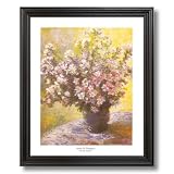 Claude Monet Vase And Flowers Home Decor Wall Picture Black Framed Art Print