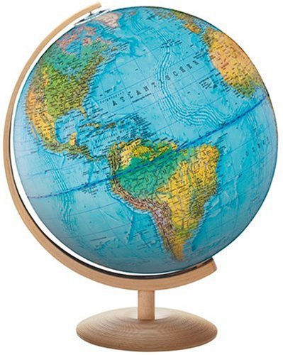 Childrens Toyshop  Toys : 14" Illuminated Globe, Beech Base, PANORAMA Map, Acrylic Globe