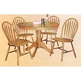 Beautiful Natural Finish Round Pedestal Table W.4 Chair