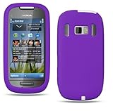 Premium PURPLE Silicone Skin Phone Protector Cover Case For Nokia Astound C ....