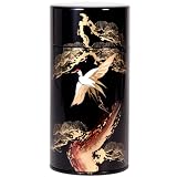 Black and Gold Crane Canister