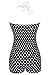 50s Retro Vintage One Piece Elegant Bow Front Polka Dot Monokinis Swimsuit