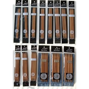 U-nitt-Bamboo-Knitting-Needles-Double-Point-7-Sz-1-10-5-11-13-15-14-size-set-patina