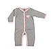 Hudson Baby Ruffle Union Suit - Pink and Black Stripe