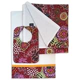 Floral Lollipop Bib, Burp Cloth and Receiving Blanket Set