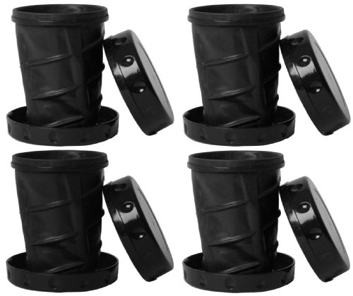 Reusable 12 oz Collapsible Camping / Travel Cups - 4 Black