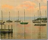 Harbor Springs by Raenette Franklin - Artwork On Tile Ceramic Mural 21.25 x 25.5 Kitchen Shower Backsplash
