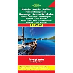 Freytag Berndt Autokarten, Slowenien - Kroatien - Serbien - Bosnien-Herzegowina - Montenegro - Kosovo - Mazedonien - Ma�stab 1:1 000 000: Touristische ... Inseln 1:275 000. Schifffahrtslinien