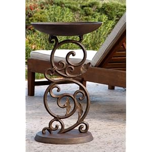 SPI Home 31122 Provincial Aluminium and Iron Birdbath by
