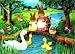3D Lenticular POSTCARD - BUNNIES ON BRIDGE