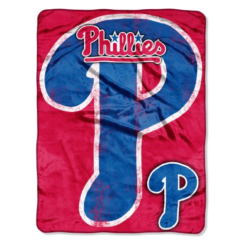 MLB Philadelphia Phillies Micro Raschel Plush Throw Blanket, Trip Play Design at Amazon.com