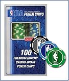Officially Licensed NBA 11.5g Poker Chips 100 pcs. (50 Green, 25 Black and 25 Blue)
