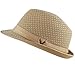 The Hat Depot 200G1015 Classic Cool Soft Mesh Fedora hat (L/XL, Khaki)