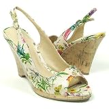 CRAZY Women's Peep Toe Cork Wedge Pumps Green