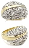 14k Gold Plated Over Silver Pave CZ Cocktail Ring