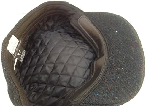 Made in USA Flat Ivy Scally Cap Black Harris Tweed