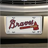 Atlanta Braves White Metal License Plate
