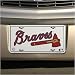 Atlanta Braves White Metal License Plate