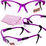 Cougar safety glasses, hot pink, clear lens, global vision
