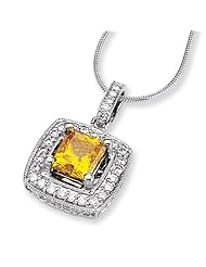 14kw Emma Grace Princess Cultured Diamond 16in Pendant