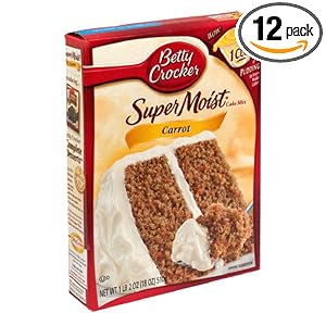 Betty Crocker Supermoist Cake Mix, Carrot, 18-Ounce Boxes (Pack of 12) by Betty Crocker