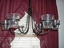 Wrought Iron 6 Arm Votive Candle Chandelier w/ Pots-Hand Made