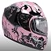 Pink Japanese Style Graphic Motorcycle Full Face Helmet DOT
