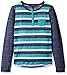 Derek Heart Girls' L/SLV Scoop Neck Henley W/Grosgrain Plkt + Elbow Patch + Ft Pkt