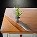 NECAUX Custom Multi-size 1.5mm Thick Frosted PVC Table Cover Protector - 24 x 48 Inch Water Resistant Plastic Rectangular Vinyl Non-Slip Desk Pad for 4 Foot Coffee Table/Writing Desk