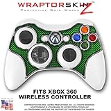Carbon Fiber Green Skin by WraptorSkinz TM fits XBOX 360 Wireless Controlle ....