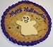 Scott's Cakes 1 lb. Chocolate Chip Cookie Cake with Ghoast Cookie Purple Trim