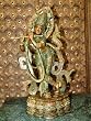 KRISHNA GOVINDA PLAYING FLUTE INDIA HINDU GOD BRASS 36"