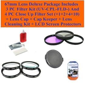 Pentax 55-300mm F/4-5.8 Ed Autofocus Lens + Lens Cap 67mm Deluxe Package Includes 3 Pc Filter Kit (Uv-cpl-fld-) and 4 Pc Close up Filter Set (+1+2+4+10) + Lens Cap + Cap Keeper + Lens Cleaning Kit + LCD Screen Protectors