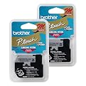 Brother Tape Cartridges 3/ 8" Wide- Black/ Silver(2-pk.)