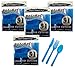 Party Essentials Hard Plastic Cutlery Combo Pack Available in 15 Colors, Neon Blue, 68 Place Settings