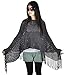Simplicity Women's Long Knitted Pullover Tassel Edge Poncho Sweater