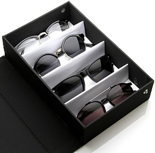 Eyewear Collectors Edition Vinyl Sunglass Display Carrying Case (Black)
