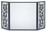 Pilgrim Home and Hearth Pilgrim Cast Grape Vine Tri Panel Screen Matte Black