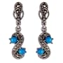 Turquoise Drop-earrings Sterling Silver 1 Inches
