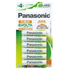 Panasonic �[�d��EVOLTA �j�b�P�����f�d�r�P4�`6�{�p�b�N HHR-4MVS/6B