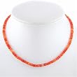 Carnelian Gemstone Bead and Gold Vermeil Choker Necklace 15 1/2" Length, #8604