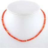 Carnelian Gemstone Bead and Gold Vermeil Choker Necklace 15 1/2
