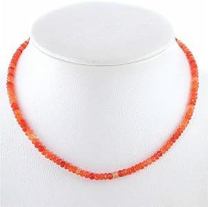 Carnelian Gemstone Bead and Gold Vermeil Choker Necklace 15 1/2" Length, #8604