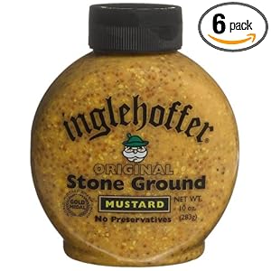 Inglehoffer Stone Ground Mustard, 10-Ounce Squeezable Bottles (Pack of 6)