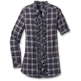 Roll-Sleeve Flannel Tunic